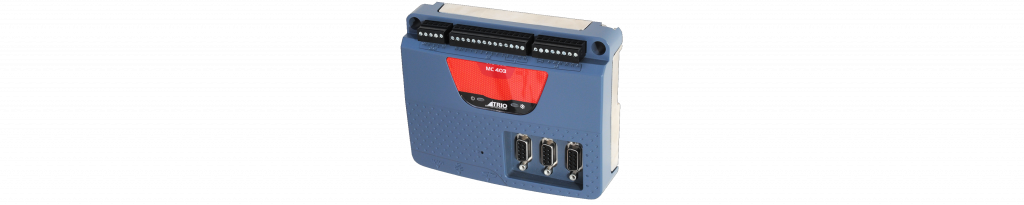 The MC403 is a high specification Motion Coordinator using a high performance ARM11 processor, with three flexible axis ports and two Voltage outputs.