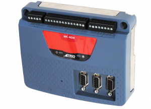 The MC403 is a high specification Motion Coordinator using a high performance ARM11 processor, with three flexible axis ports and two Voltage outputs.