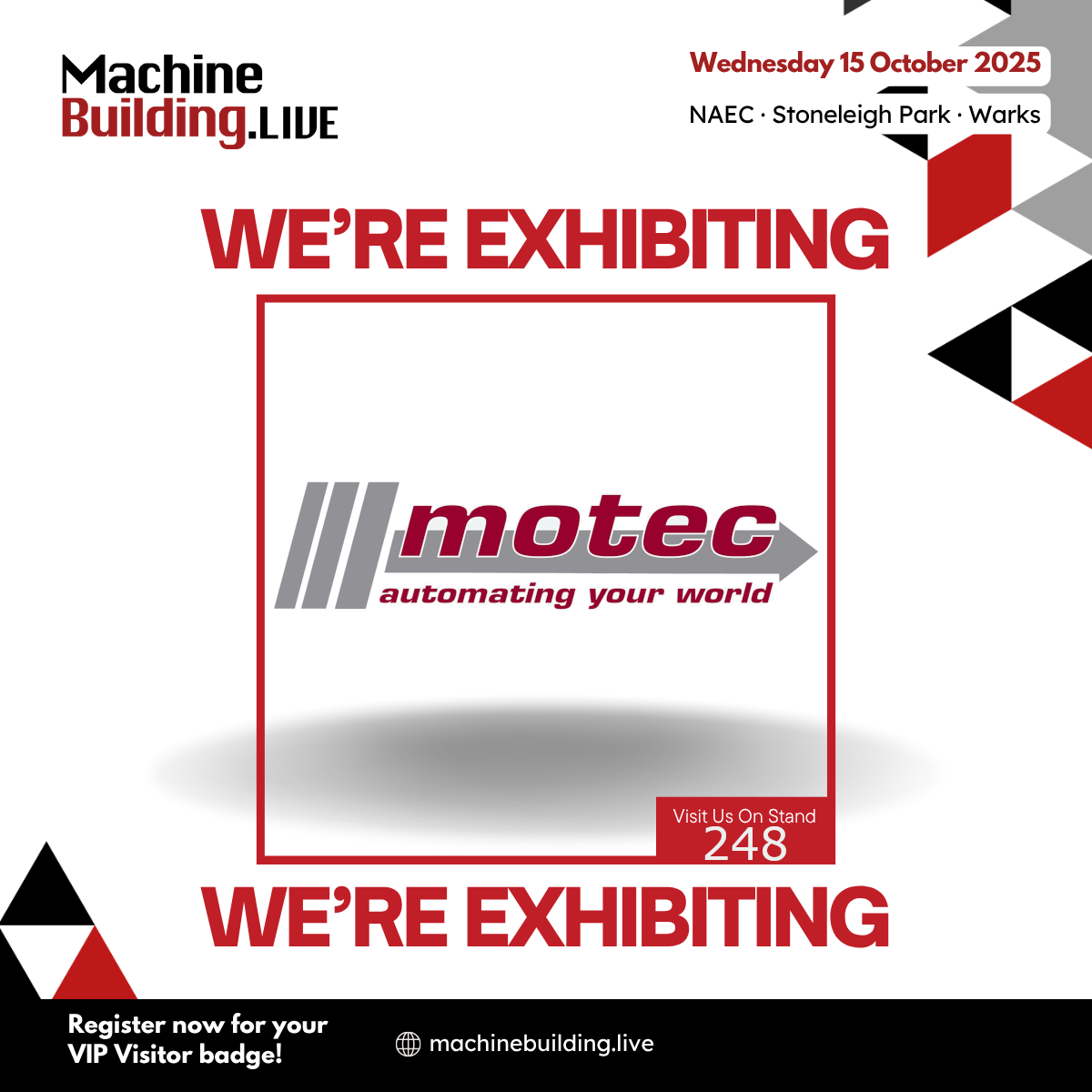 Machine Building Live motec at stand 248